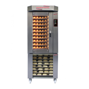 Four boulangerie électrique 10 niveaux 400×800 sur étuve avec hotte aspirante