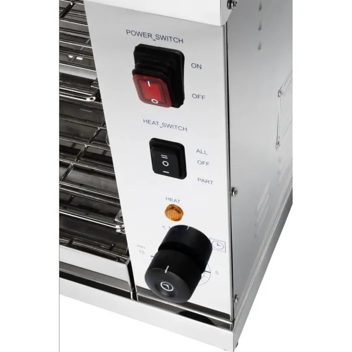 TOASTER TOASTEUR DOUBLE SALAMANDRE GRILL PROFESSIONNEL FOUR GRATINER INOX QUARTZ 3.250W,,